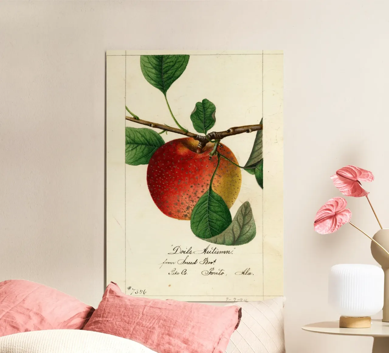 Pomme ancienne Impression botanique Doil's Autumn poster avec cadre en aluminium de vintagepod