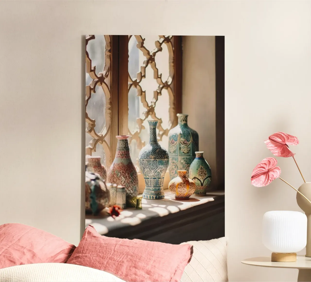 Moroccan Still Life No 8 tela con Cornice a cassetta da treechild