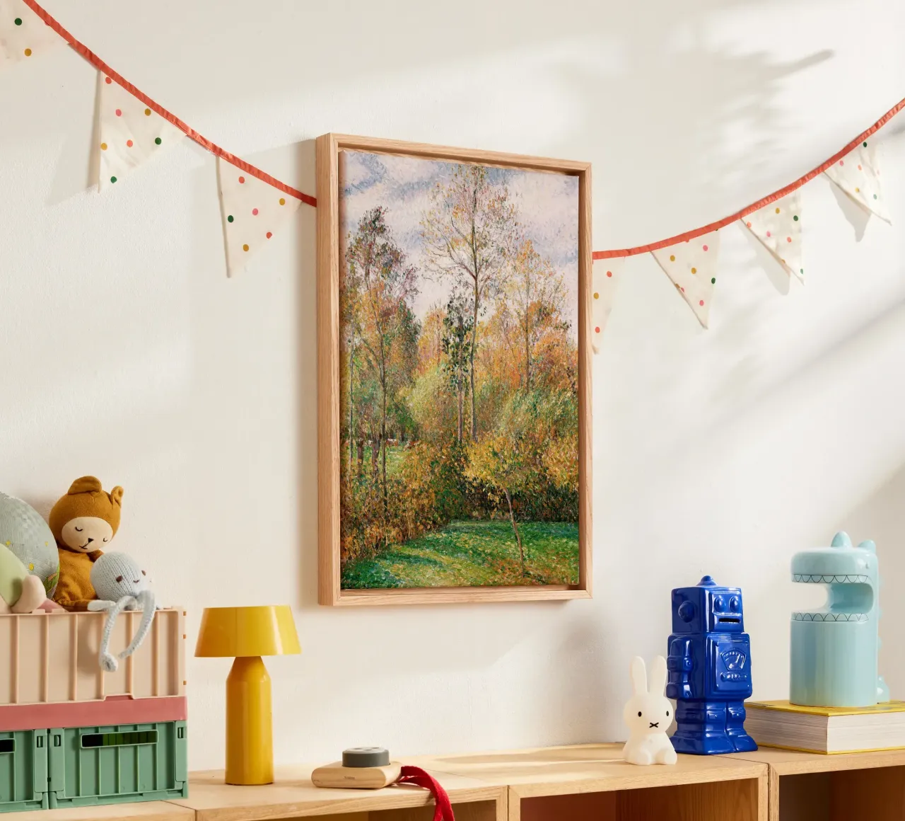 Camille Pissarro Autumn Trees – Impressionist Landscape Post canvas with Floater frame by vintagepod