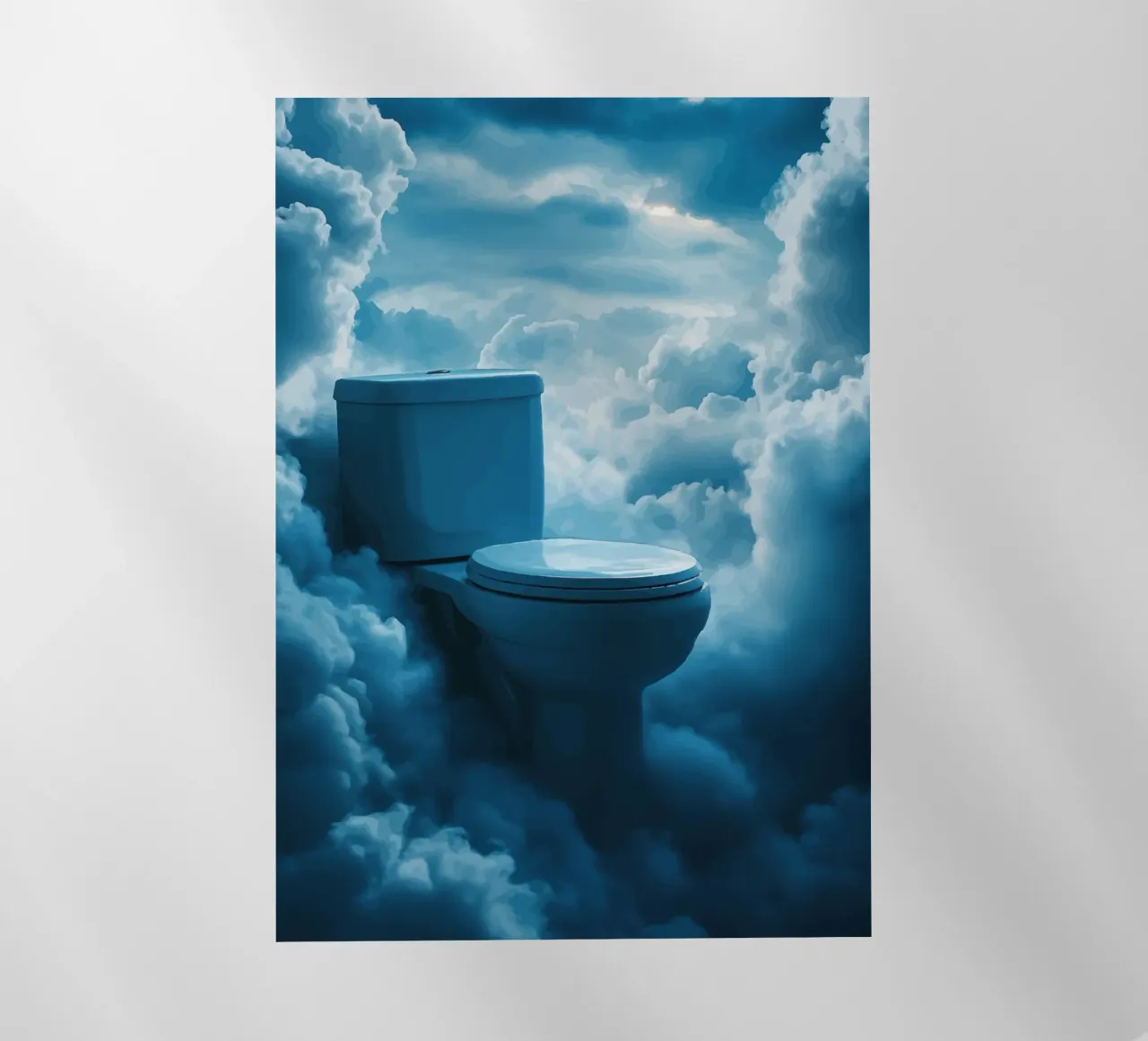 WC celeste in un mare di nuvole pellicola backlit da pixelbull - medieval art and more