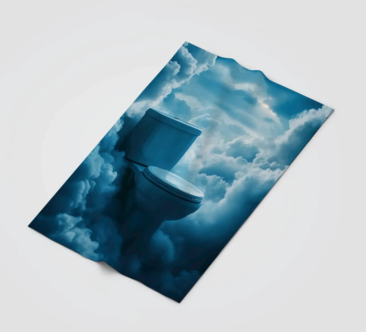 WC celeste in un mare di nuvole coperta in pile da pixelbull - medieval art and more