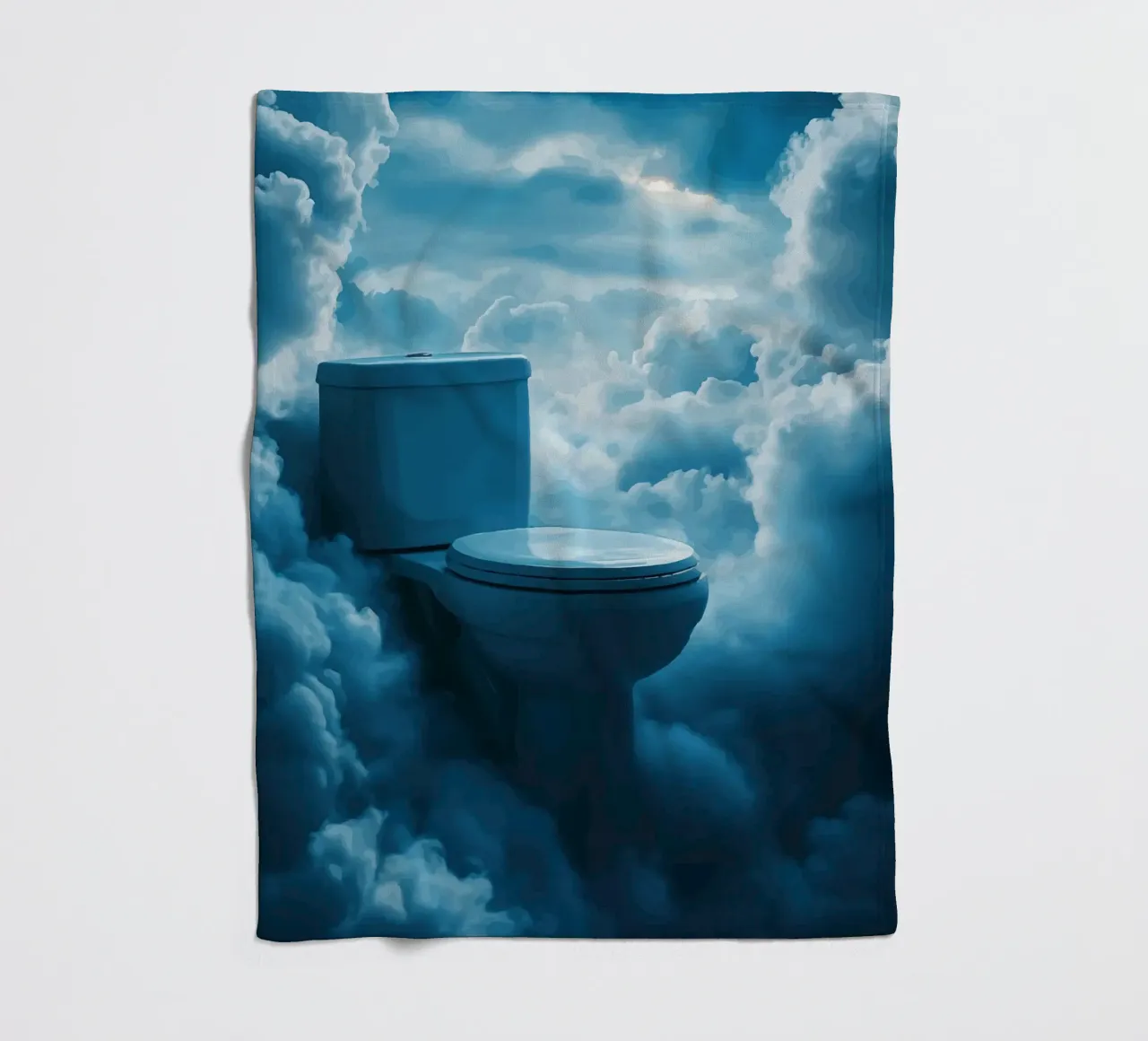 WC celeste in un mare di nuvole coperta in pile da pixelbull - medieval art and more