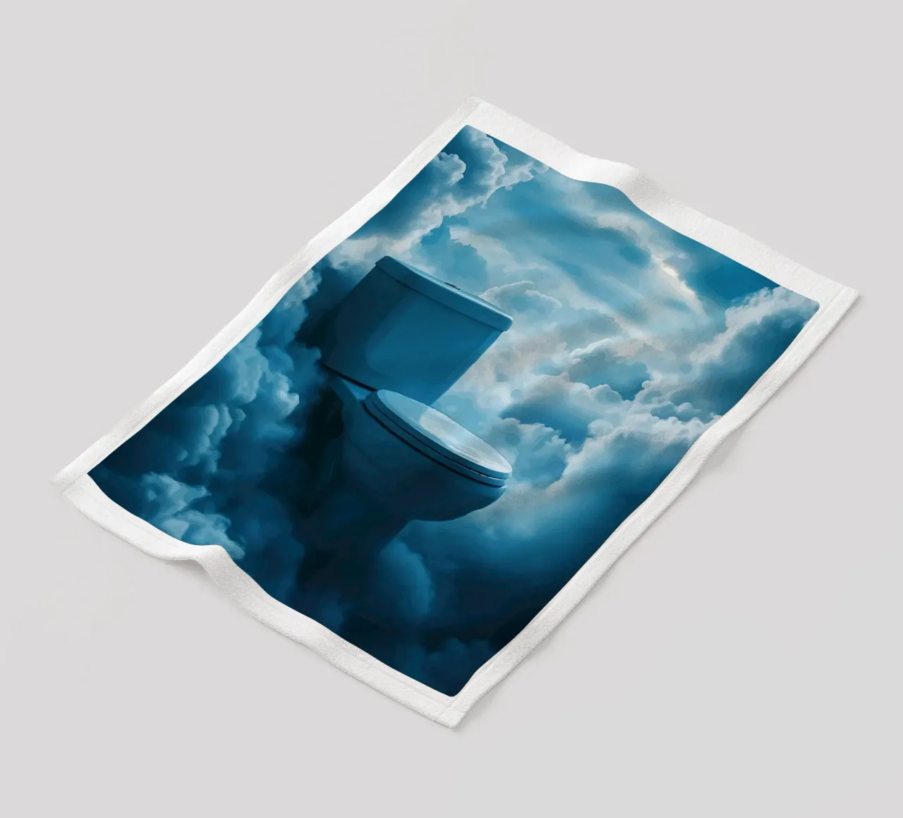 WC celeste in un mare di nuvole coperta in pile da pixelbull - medieval art and more