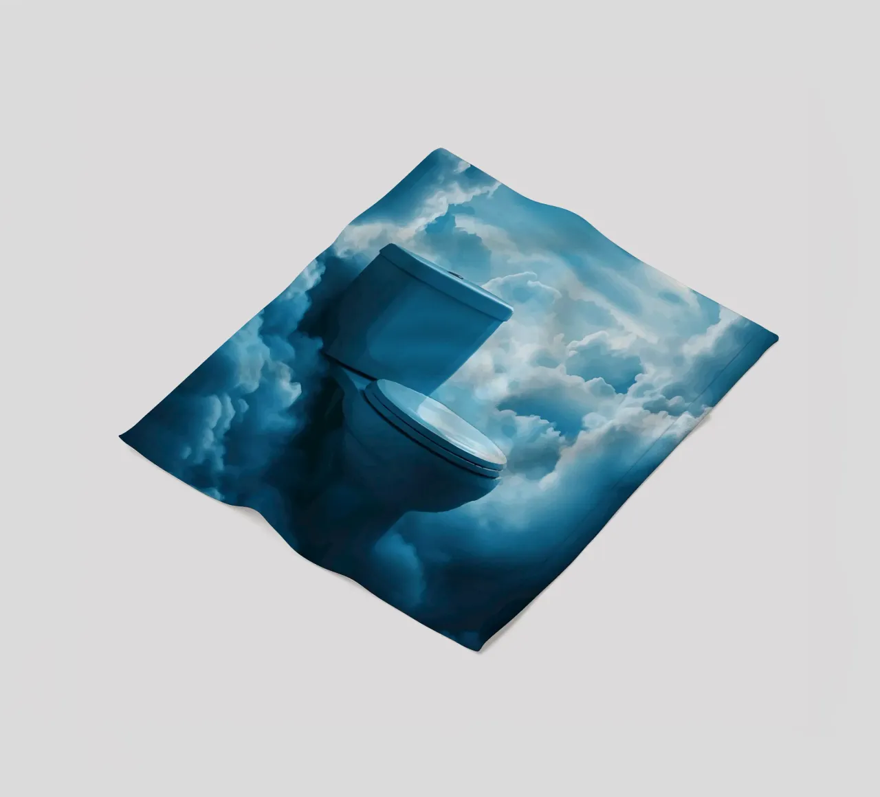 WC celeste in un mare di nuvole coperta in pile da pixelbull - medieval art and more