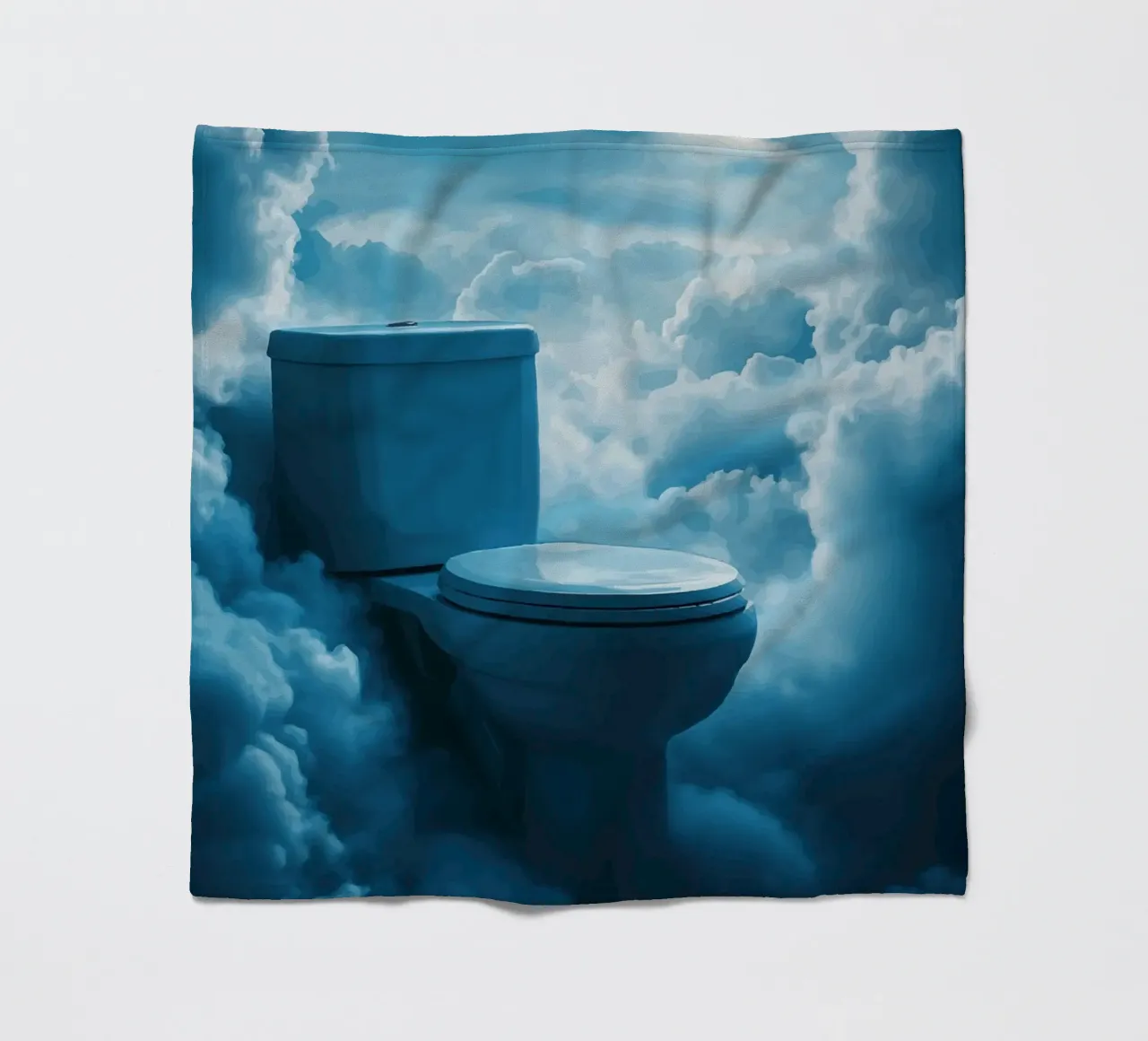 WC celeste in un mare di nuvole coperta in pile da pixelbull - medieval art and more