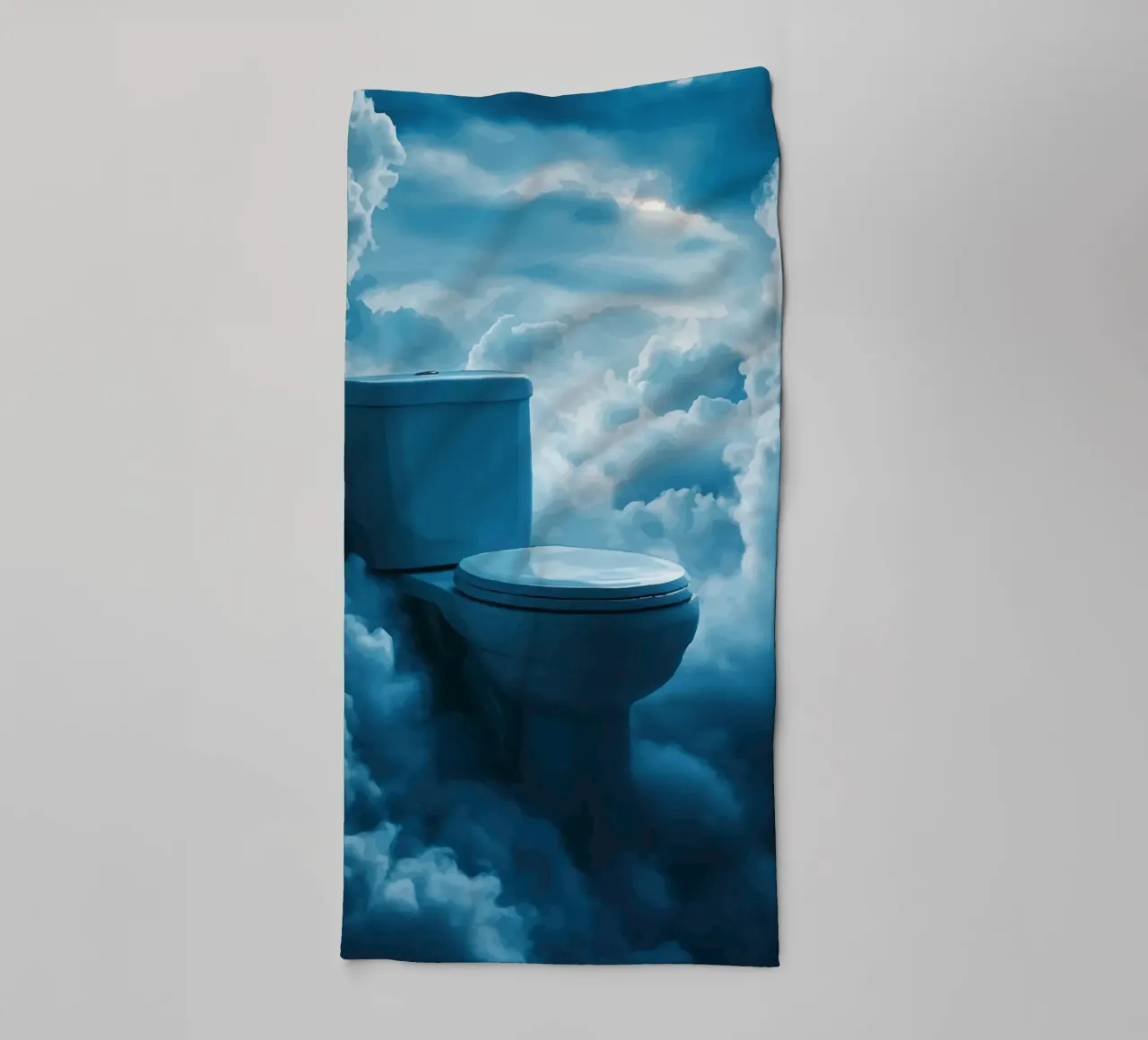 WC celeste in un mare di nuvole asciugamano da bagno da pixelbull - medieval art and more