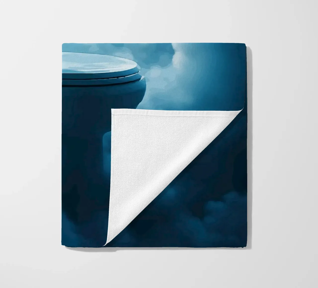 WC celeste in un mare di nuvole telo mare da pixelbull - medieval art and more