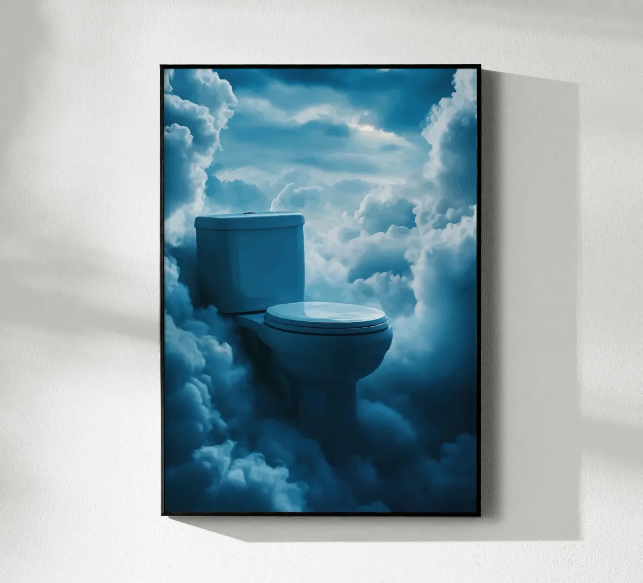 WC celeste in un mare di nuvole plexiglass da pixelbull - medieval art and more