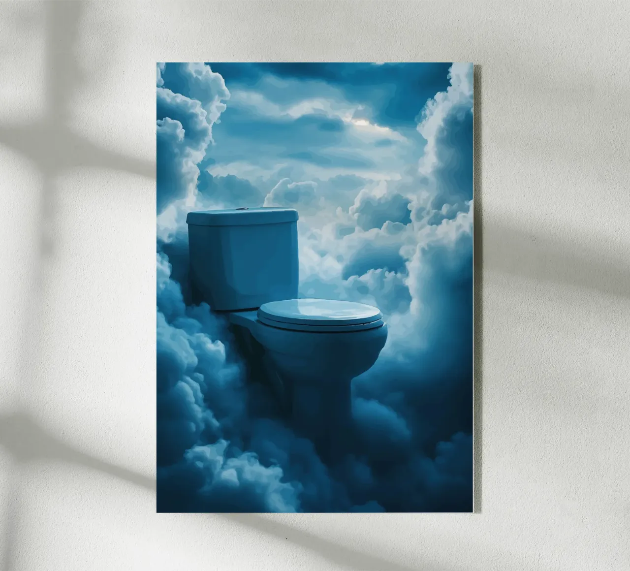 WC celeste in un mare di nuvole plexiglass da pixelbull - medieval art and more