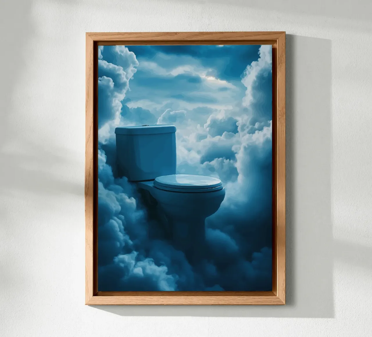 WC celeste in un mare di nuvole alluminio dibond da pixelbull - medieval art and more