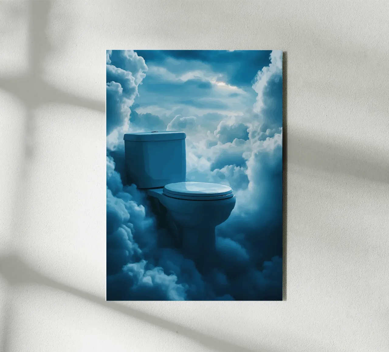 WC celeste in un mare di nuvole alluminio dibond da pixelbull - medieval art and more