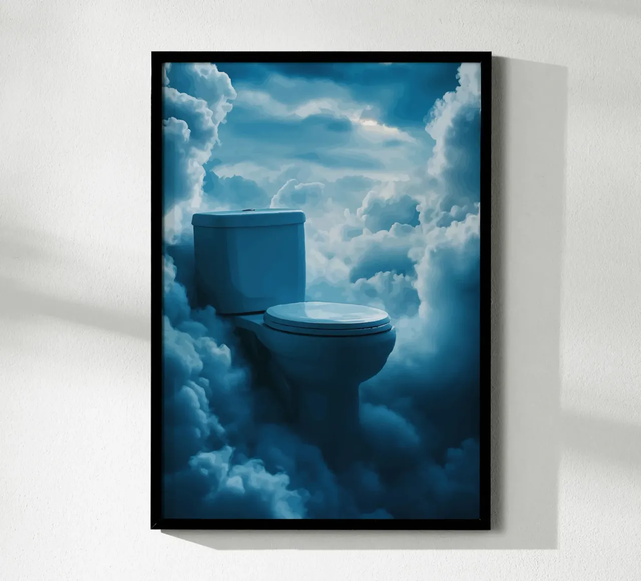 WC celeste in un mare di nuvole carta hahnemühle da pixelbull - medieval art and more