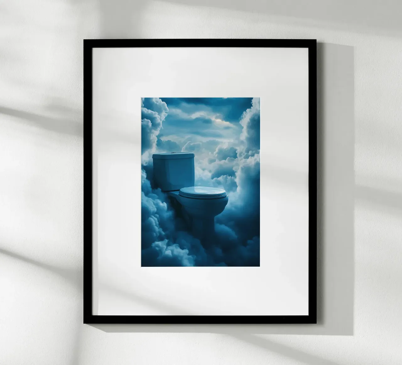 WC celeste in un mare di nuvole carta hahnemühle da pixelbull - medieval art and more