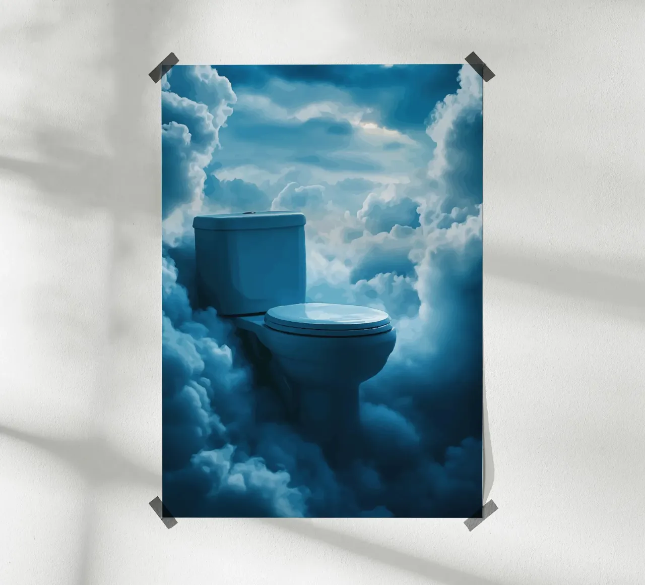 WC celeste in un mare di nuvole carta hahnemühle da pixelbull - medieval art and more