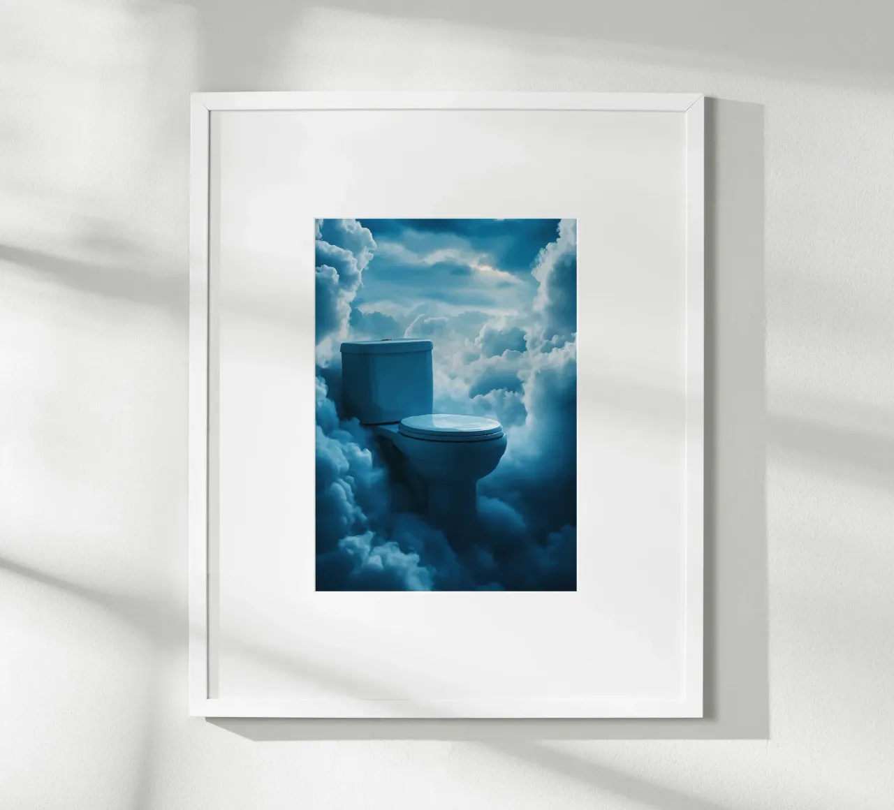 WC celeste in un mare di nuvole carta hahnemühle da pixelbull - medieval art and more