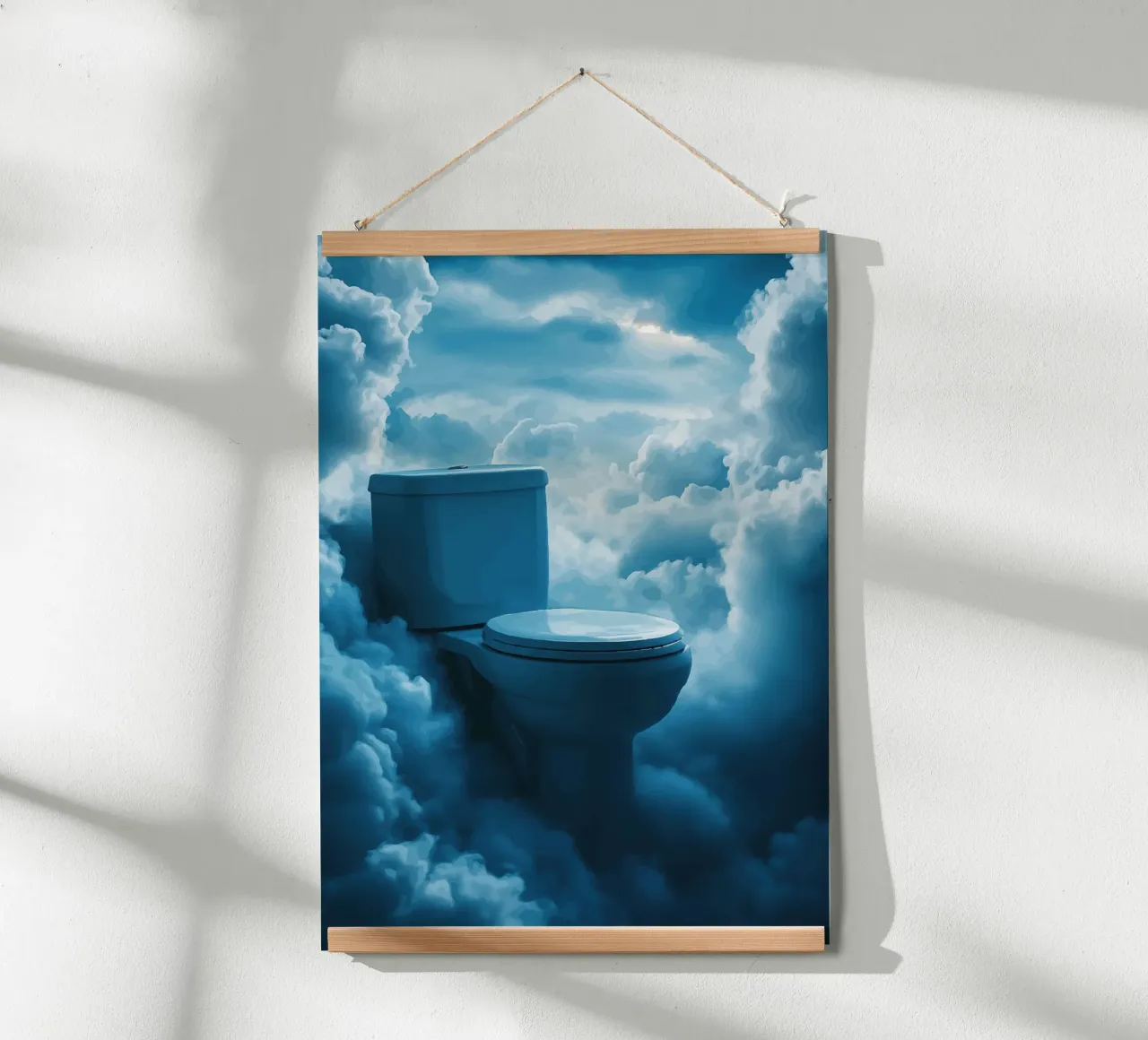 WC celeste in un mare di nuvole carta hahnemühle da pixelbull - medieval art and more