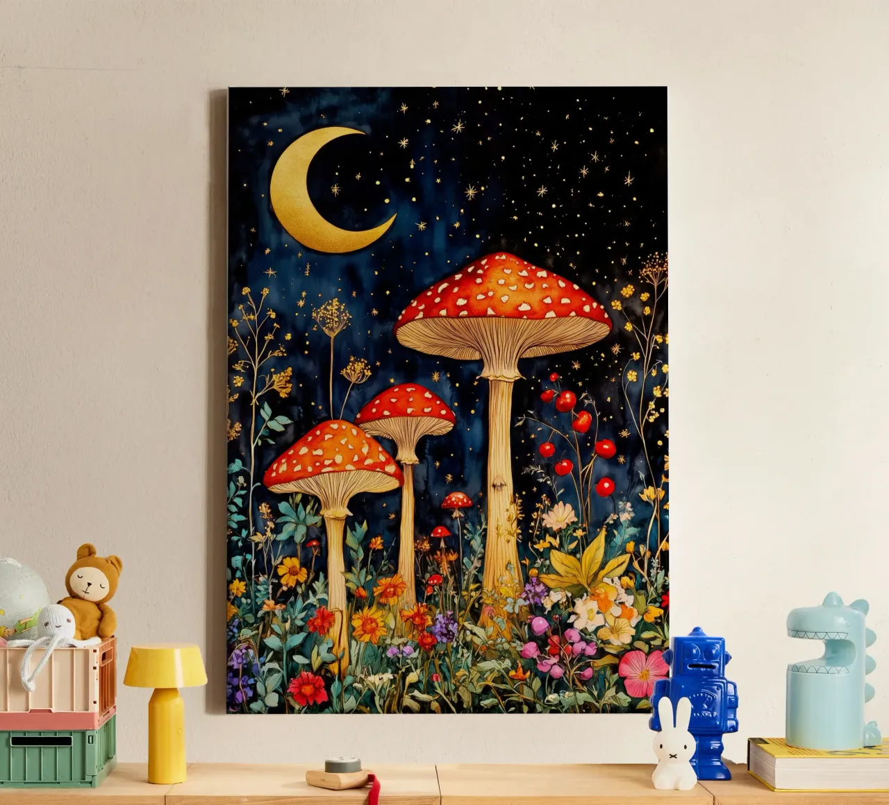 Funghi tela con Cornice a cassetta da Justyna Jaszke JBJart