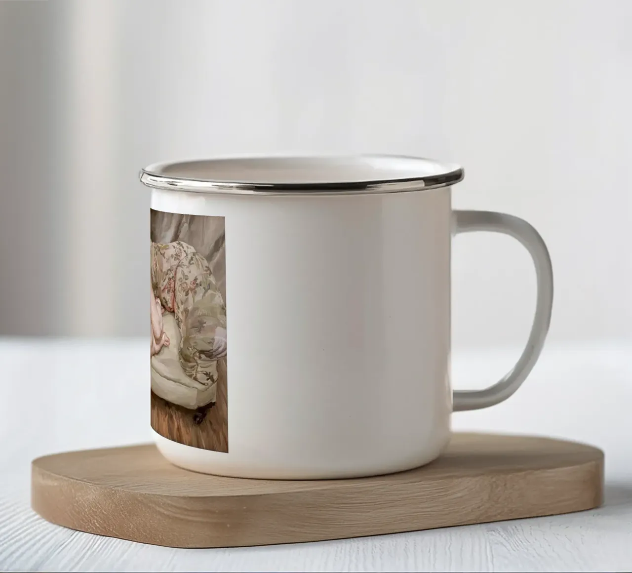 Benefici Supervisore del sonno - Lucia Freud tazza in smalto da julyebayprint