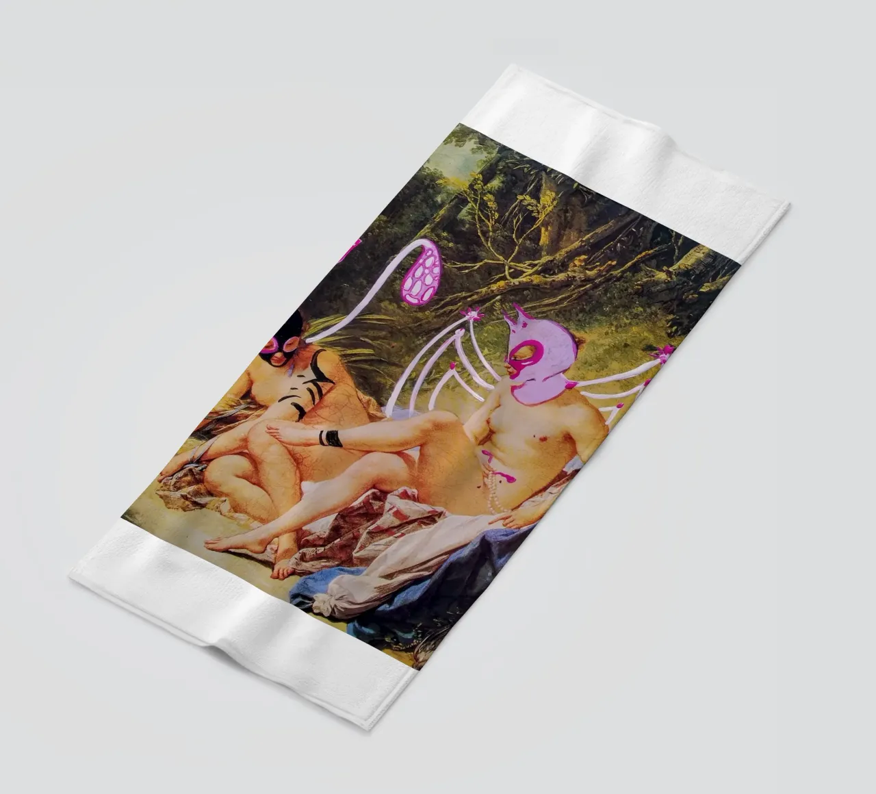 With or without you beach towel by Trash is dada Official
