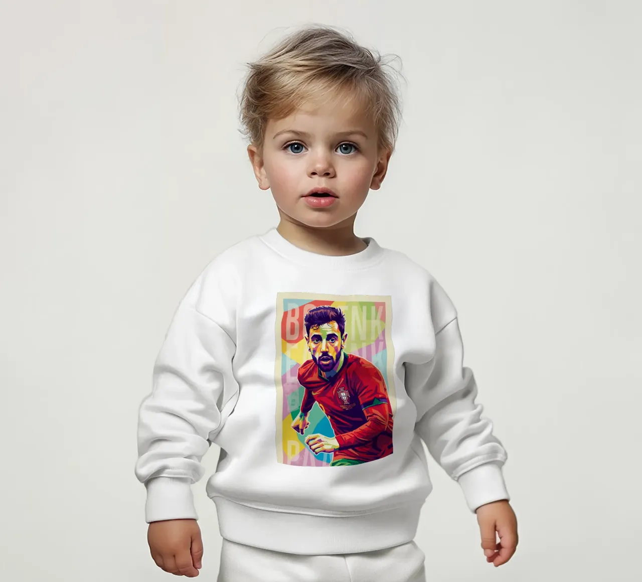 Bruno Fernandes ritratto pop art felpa neonato da Hantamrata