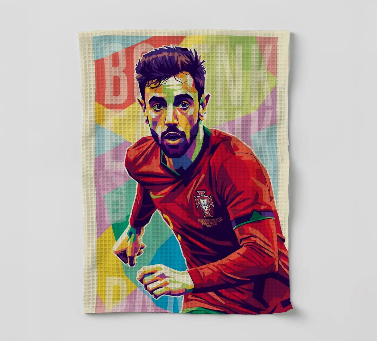 Bruno Fernandes pop art portrait torchon de Hantamrata
