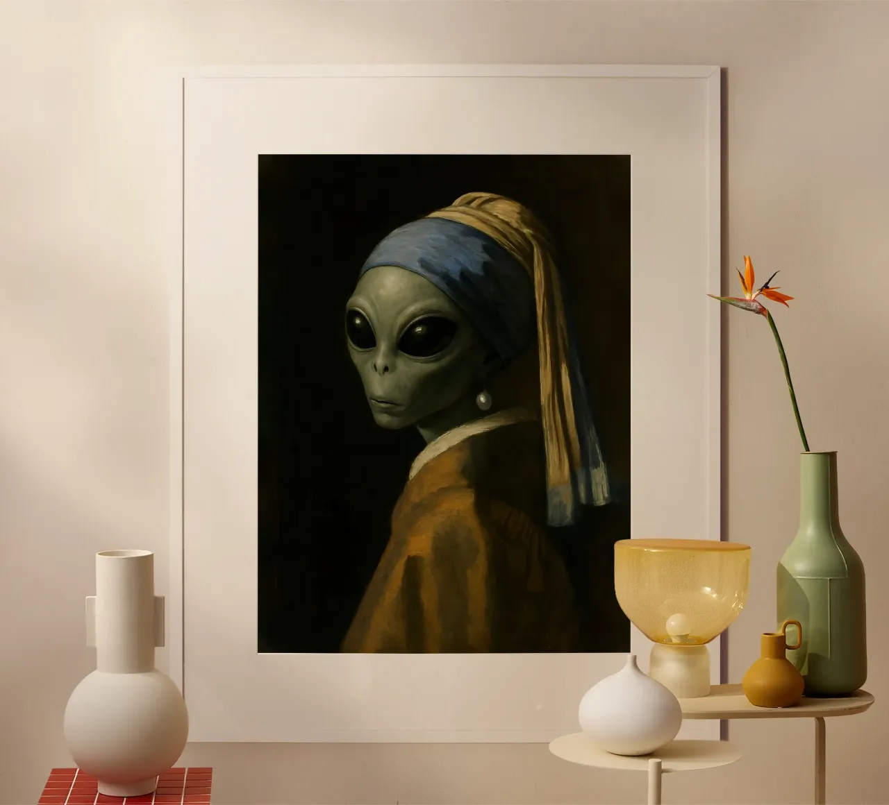 Parodia dell'Alieno con l'orecchino di perla poster da 🥝 KIWI STORE