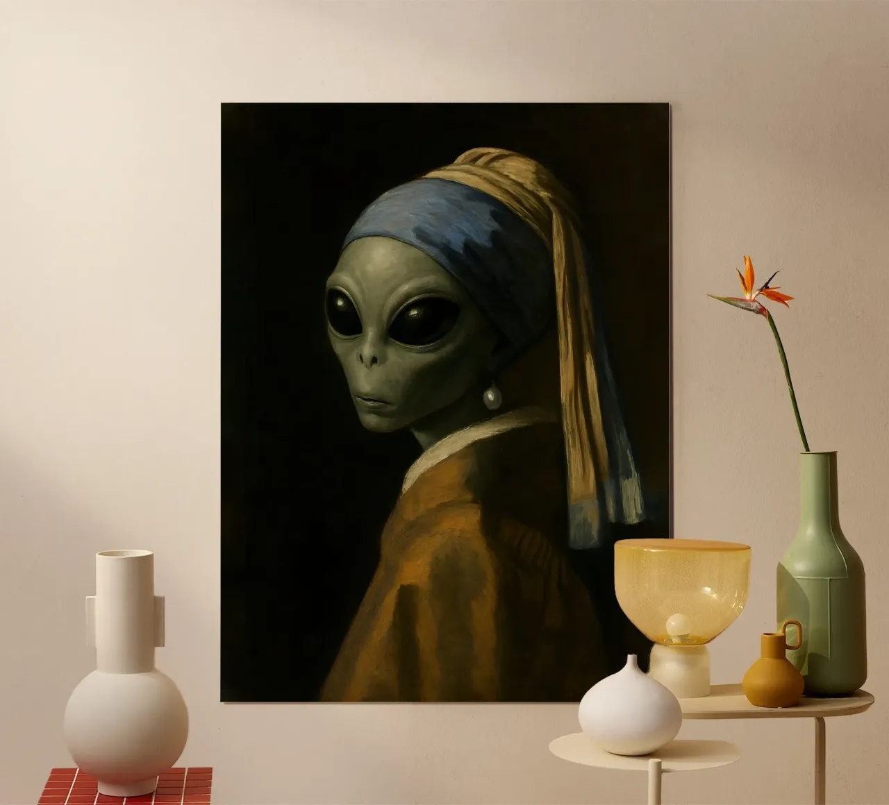Parodia dell'Alieno con l'orecchino di perla poster da 🥝 KIWI STORE