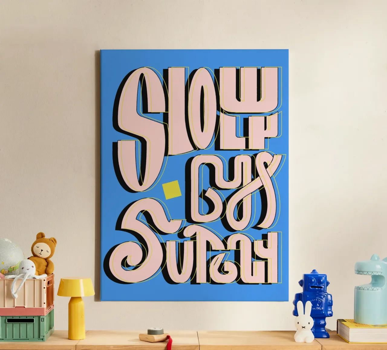 Slowly But Surely tela con Cornice a cassetta da illustfire