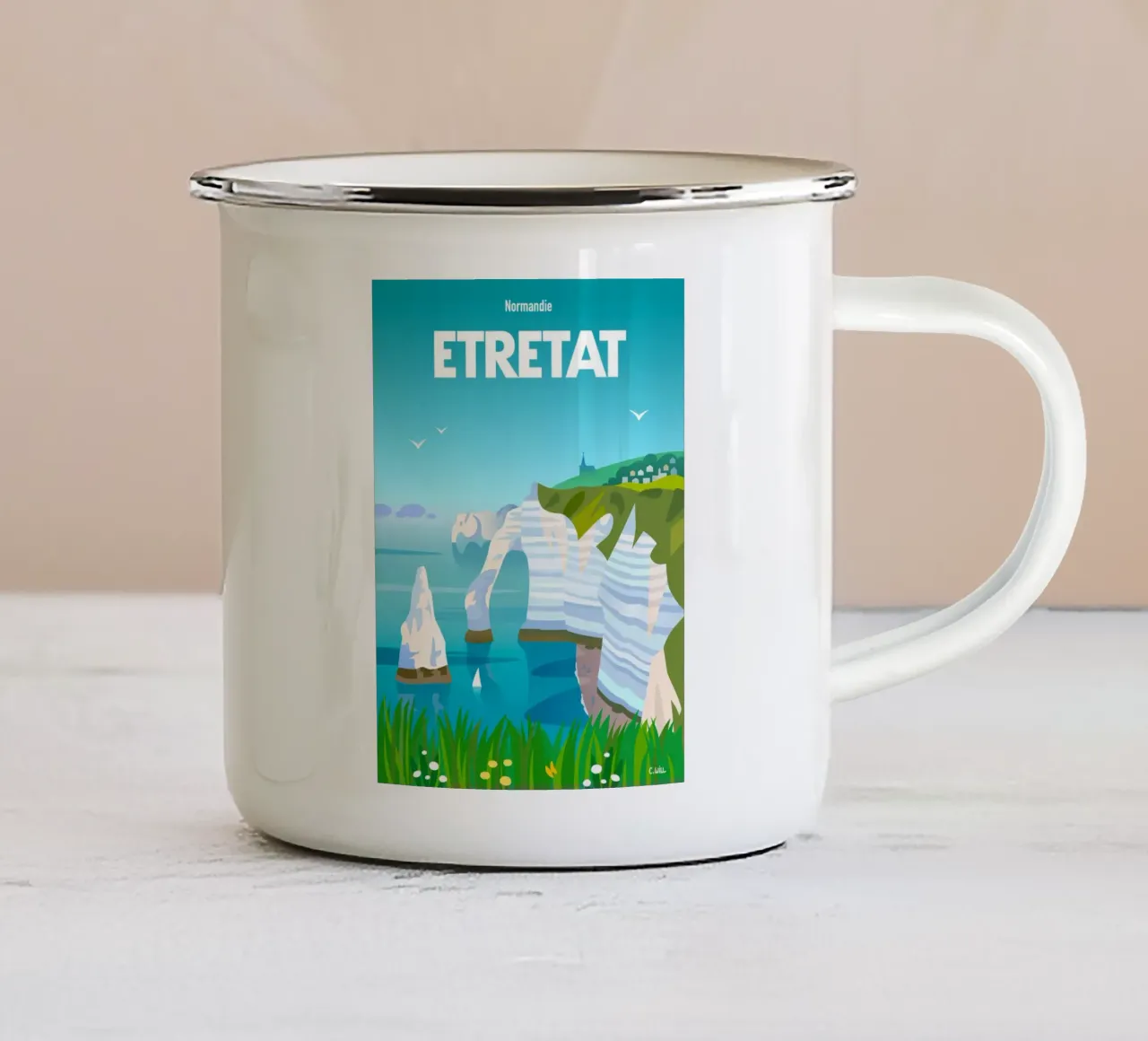 Etretat tazza in smalto da C.WILL
