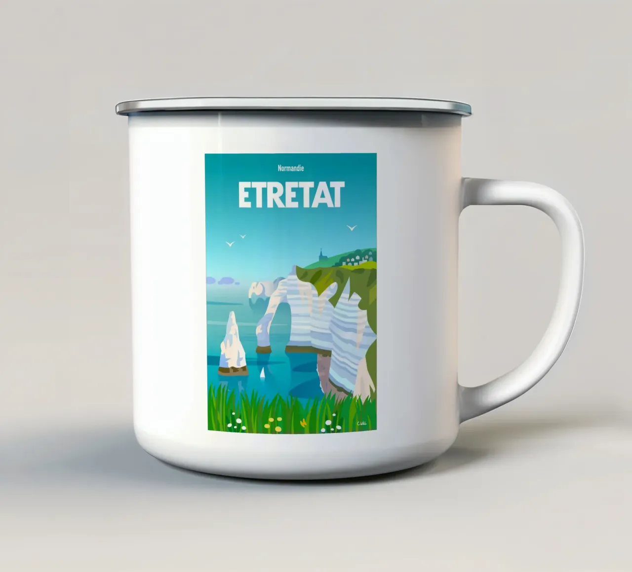 Etretat tazza in smalto da C.WILL