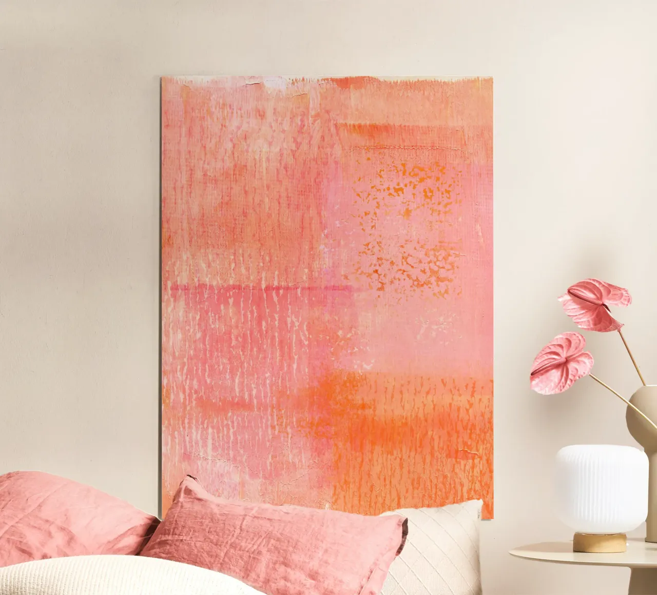 Surfaces 8 | Hot Orange & Pink poster con telaio in plastica da sabidussi