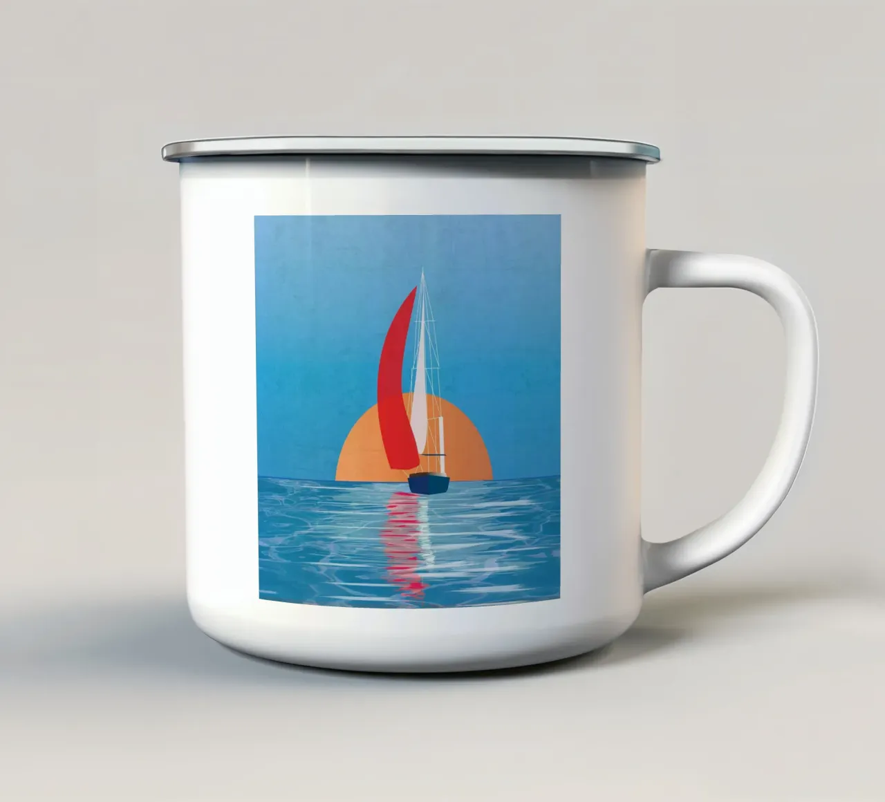 Alla deriva con la brezza estiva tazza in smalto da Rita