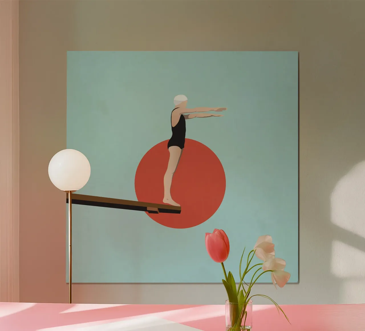 Trampolino poster con telaio in legno da Rita