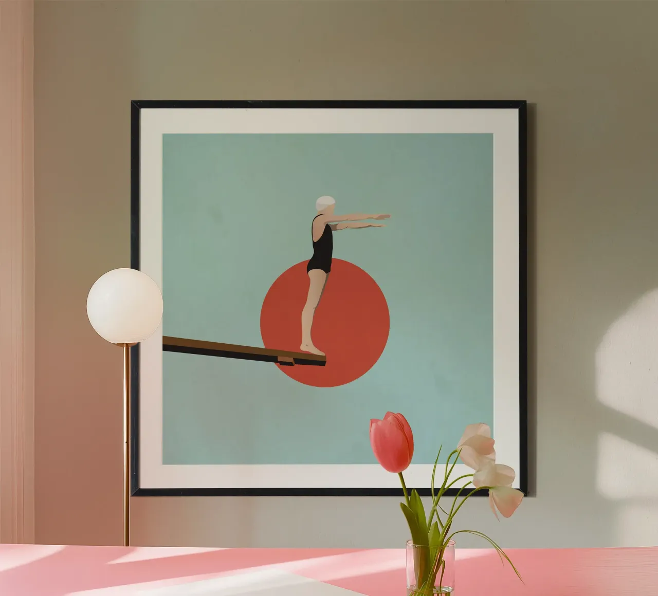 Trampolino poster con telaio in legno da Rita