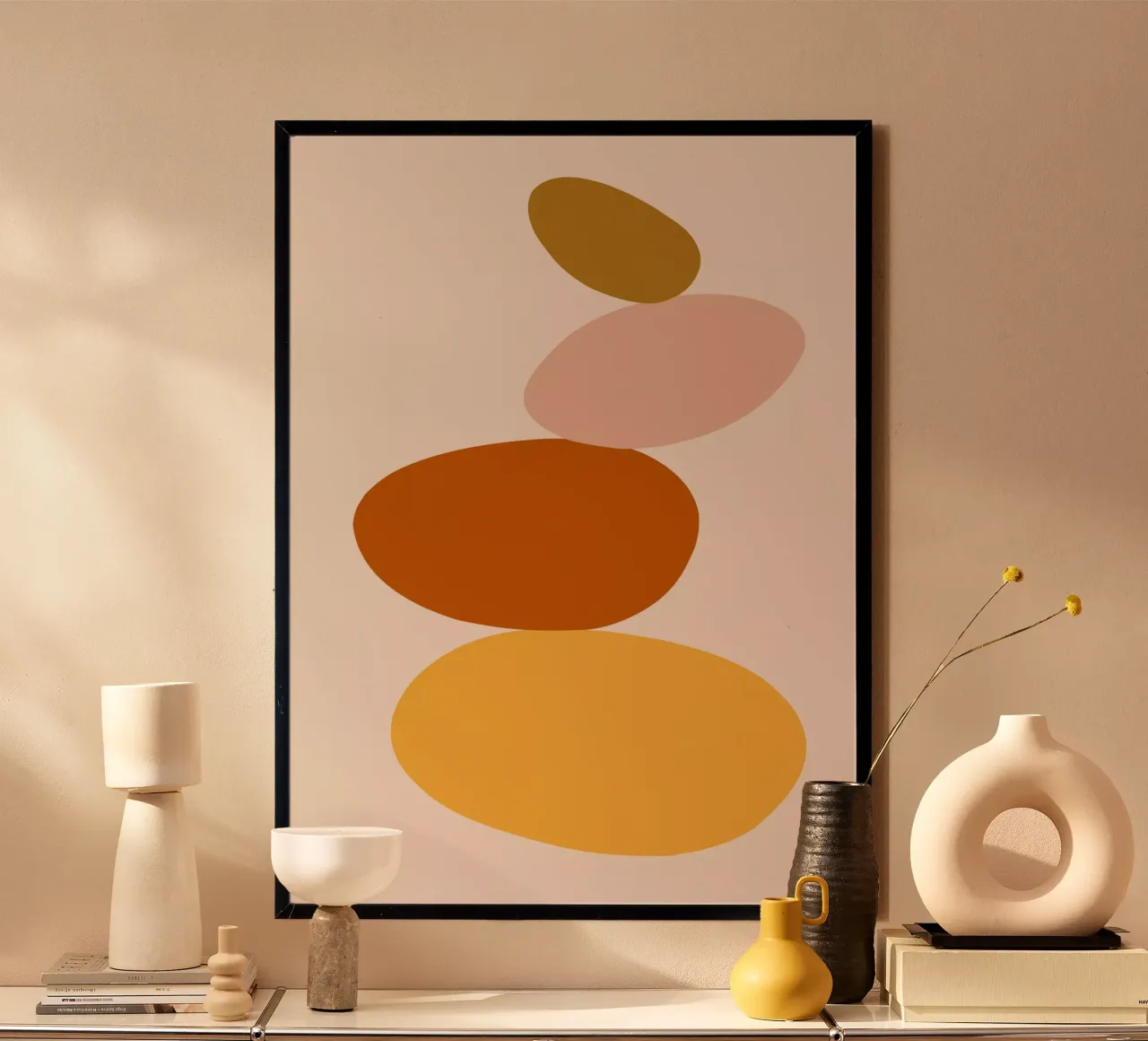 Poster zen feng shui couleurs automne poster con telaio in plastica da cim_art