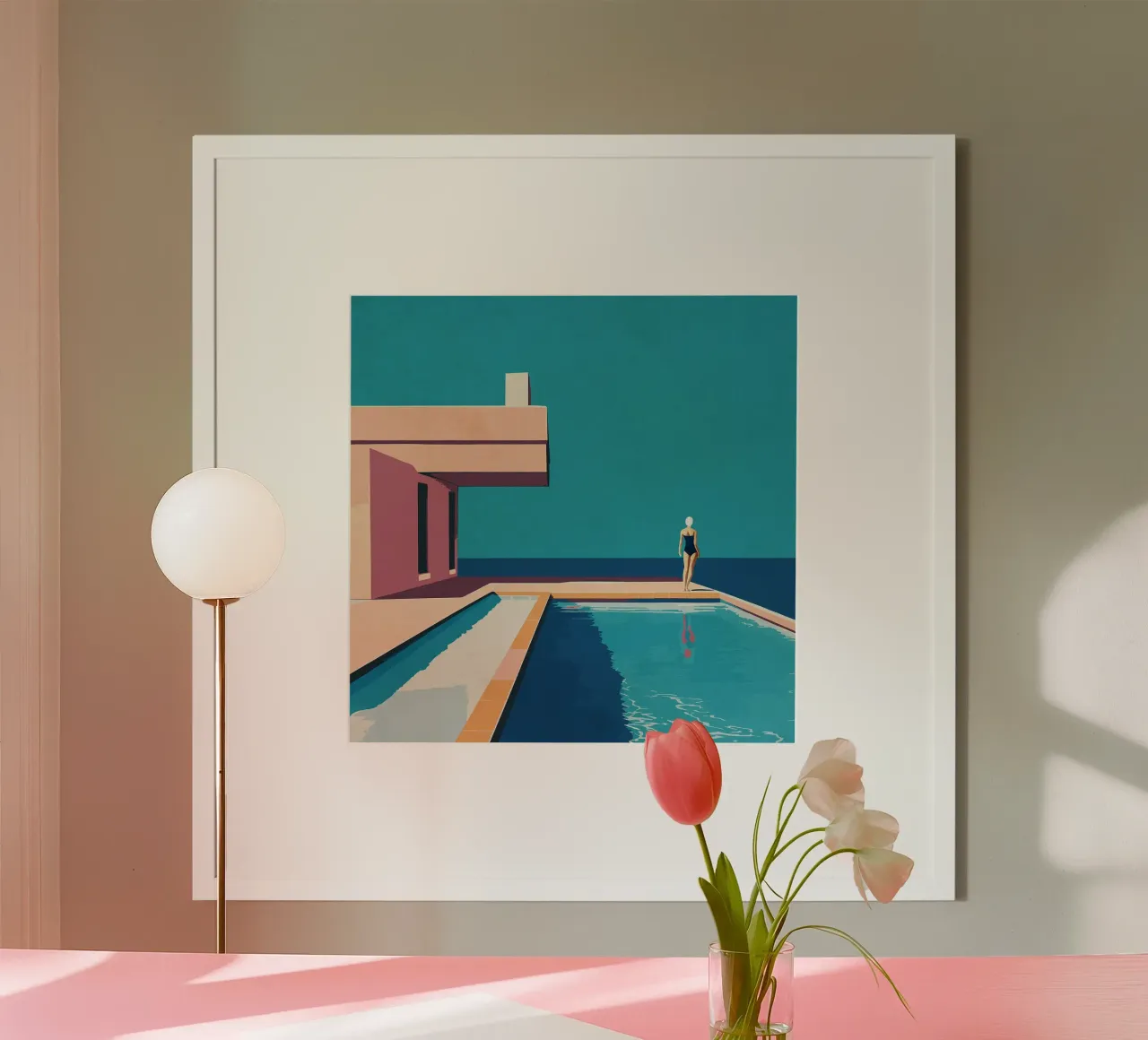 Stile di vita del Mid-Century poster con telaio in alluminio da Rita