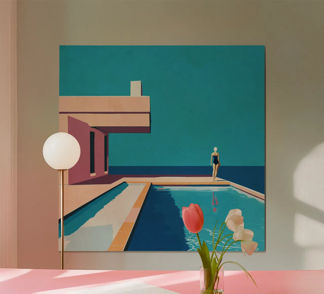 Stile di vita del Mid-Century poster con telaio in alluminio da Rita