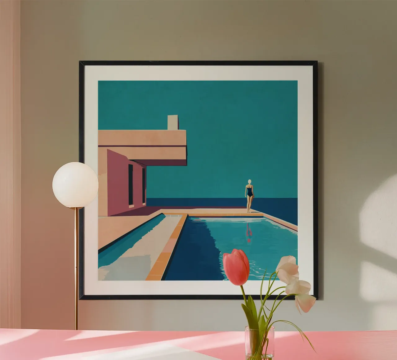 Stile di vita del Mid-Century poster con telaio in alluminio da Rita
