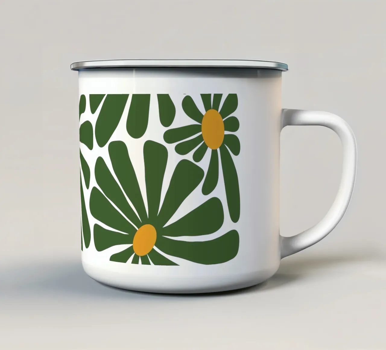 Sap Green Daisies tazza in smalto da TijanaArtStudio88
