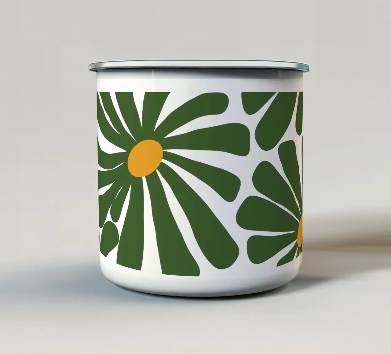 Sap Green Daisies tazza in smalto da TijanaArtStudio88