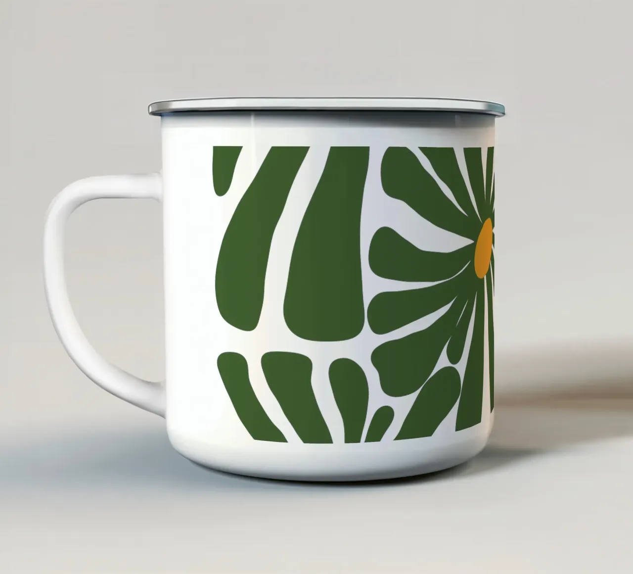 Sap Green Daisies tazza in smalto da TijanaArtStudio88