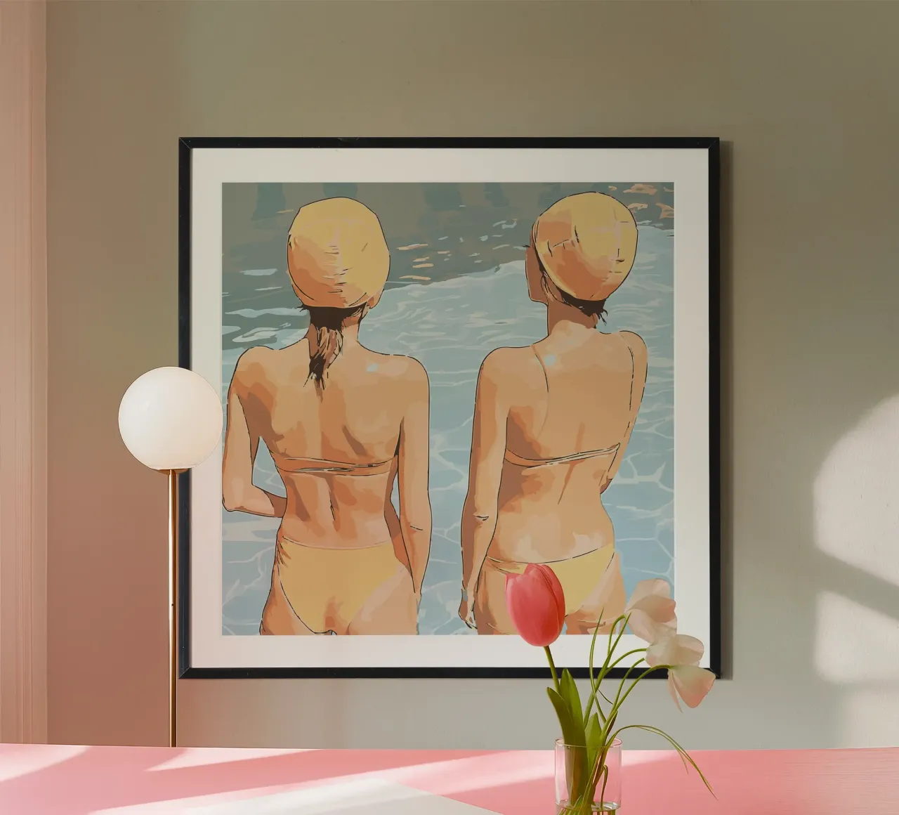 Olga e Clara poster con telaio in alluminio da Rita