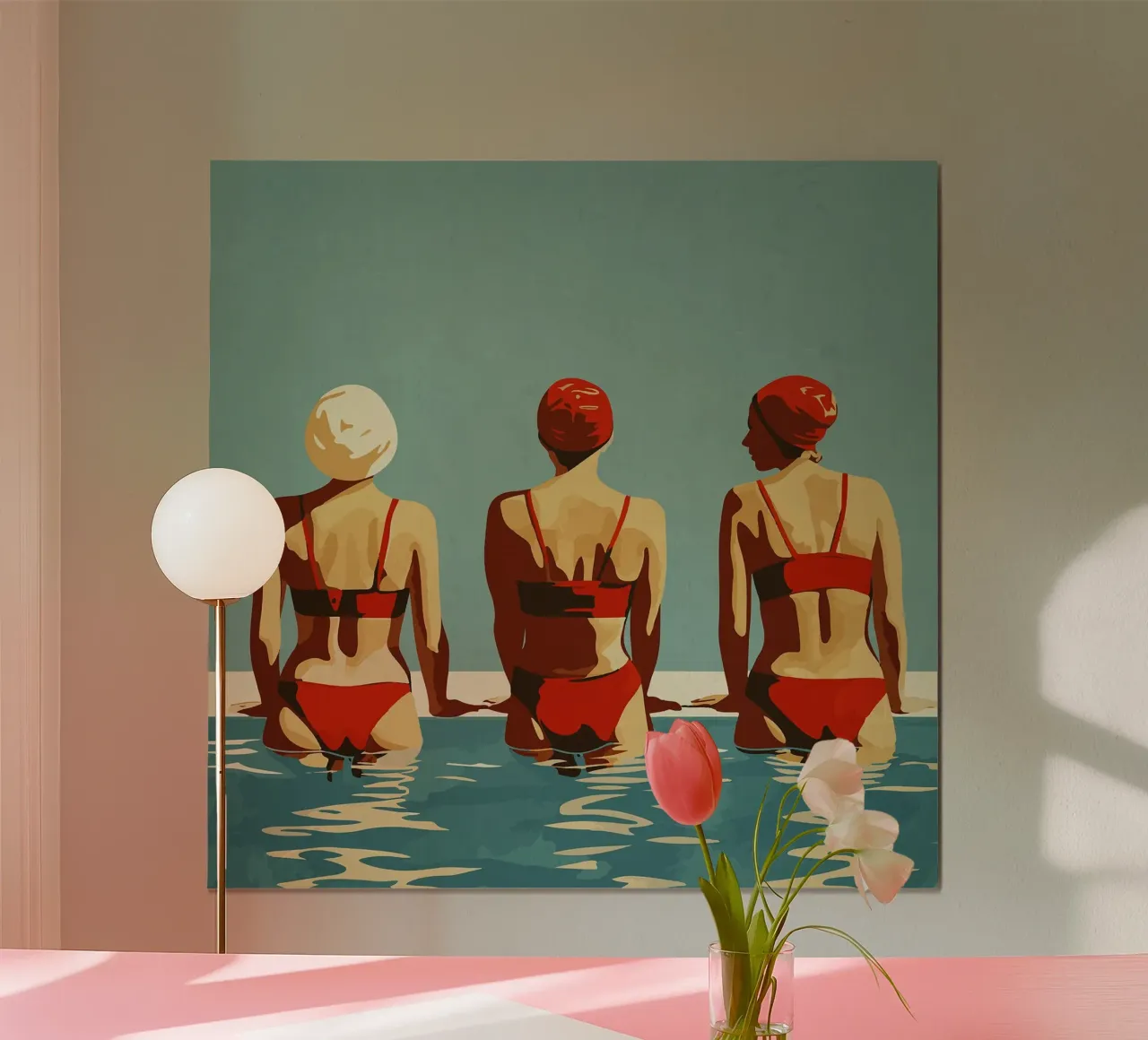 Rosso poster con telaio in legno da Rita
