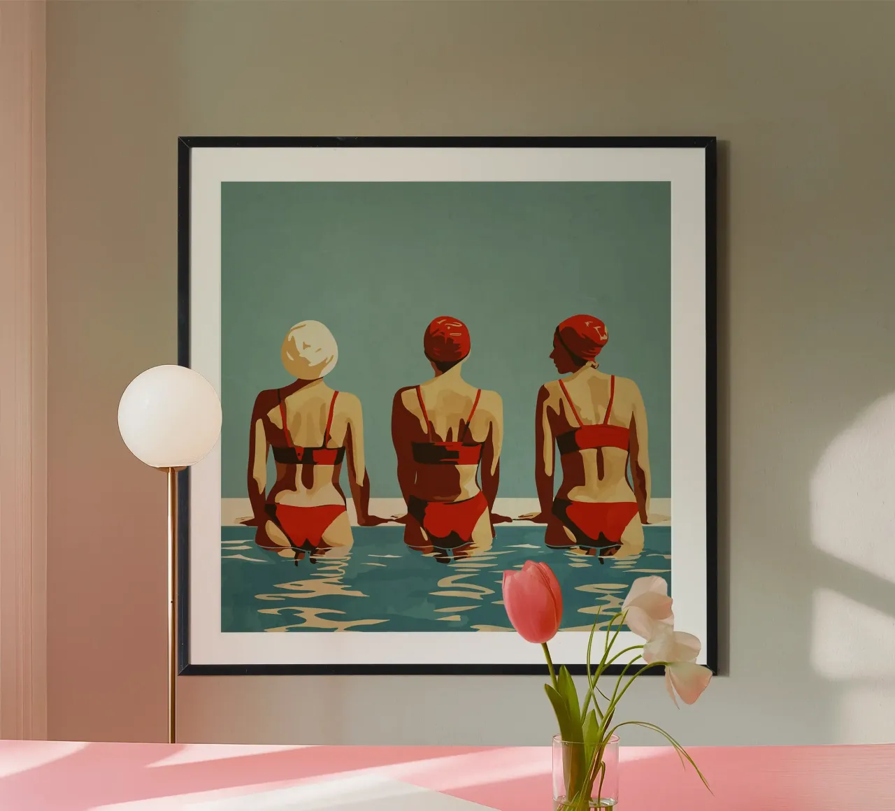 Rosso poster con telaio in legno da Rita