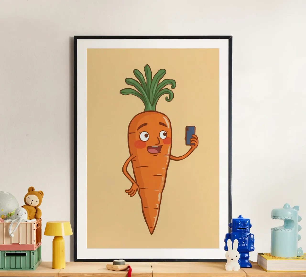 Carota Insta poster con telaio in plastica da DesignDoodle
