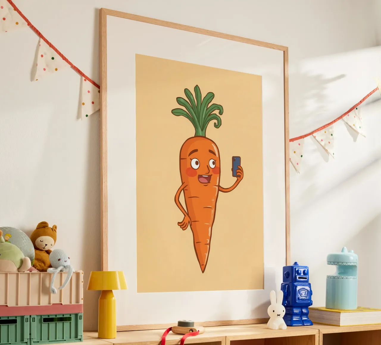 Carota Insta poster con telaio in plastica da DesignDoodle
