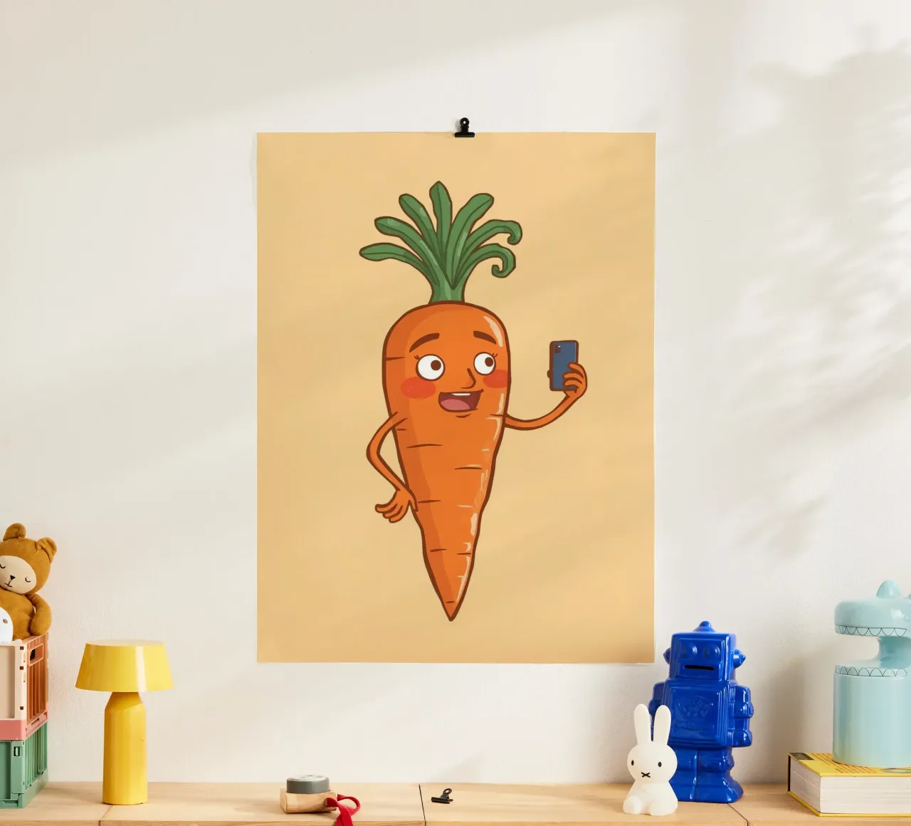 Carota Insta poster con telaio in plastica da DesignDoodle