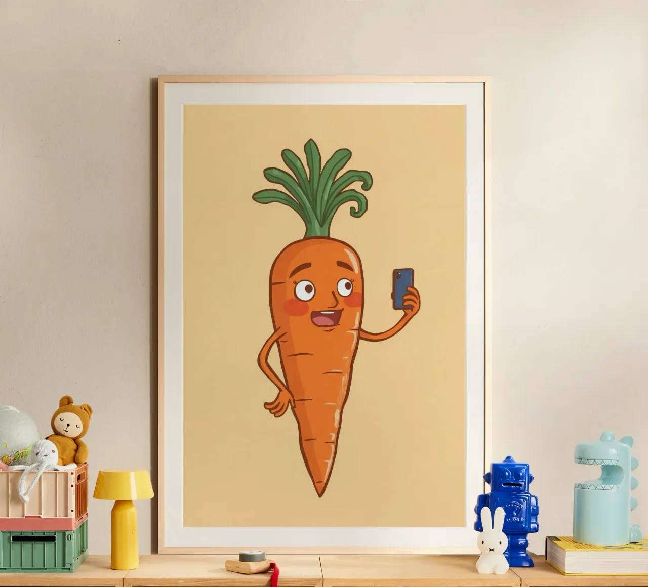 Carota Insta poster con telaio in plastica da DesignDoodle