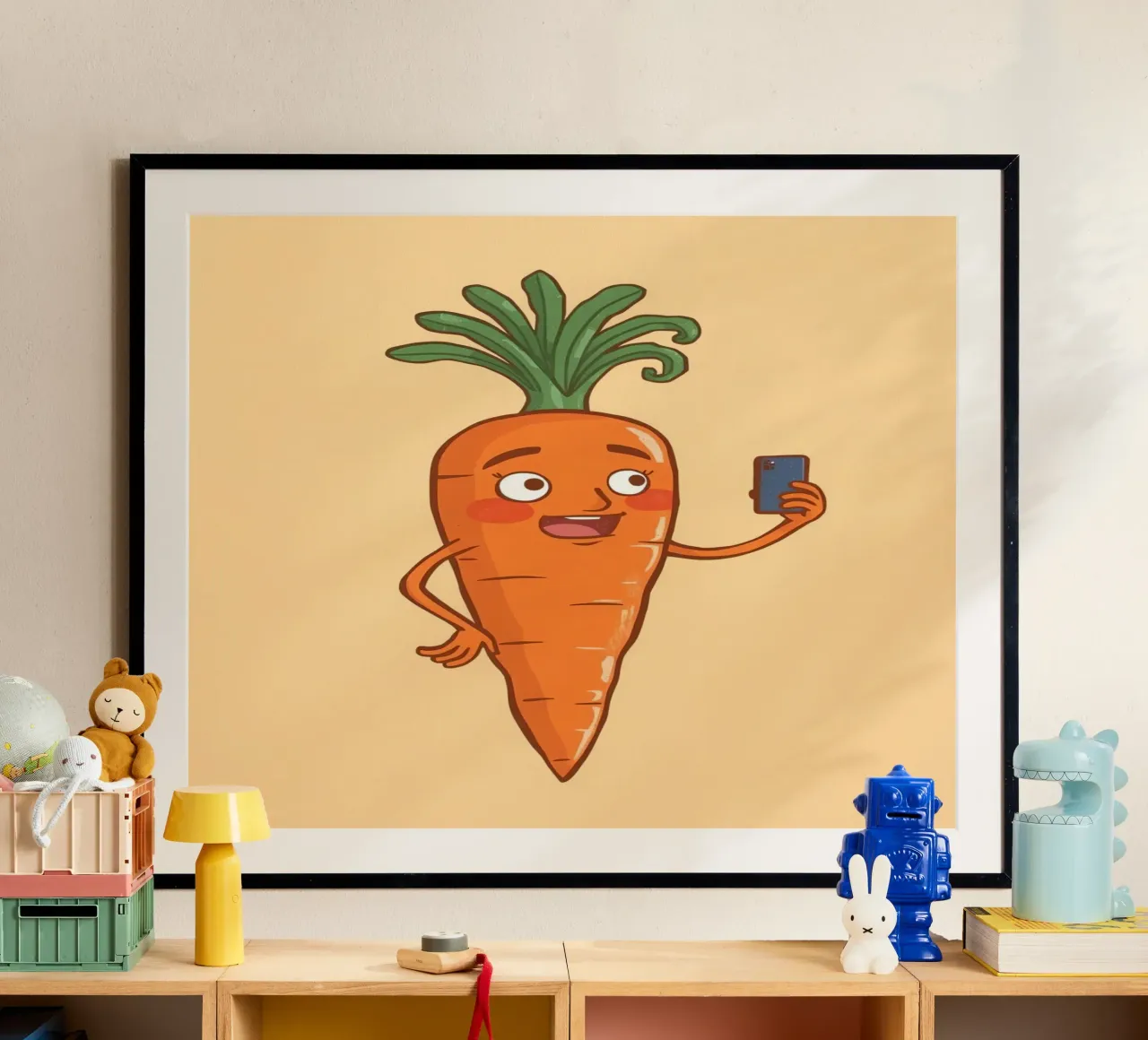 Carota Insta poster con telaio in plastica da DesignDoodle