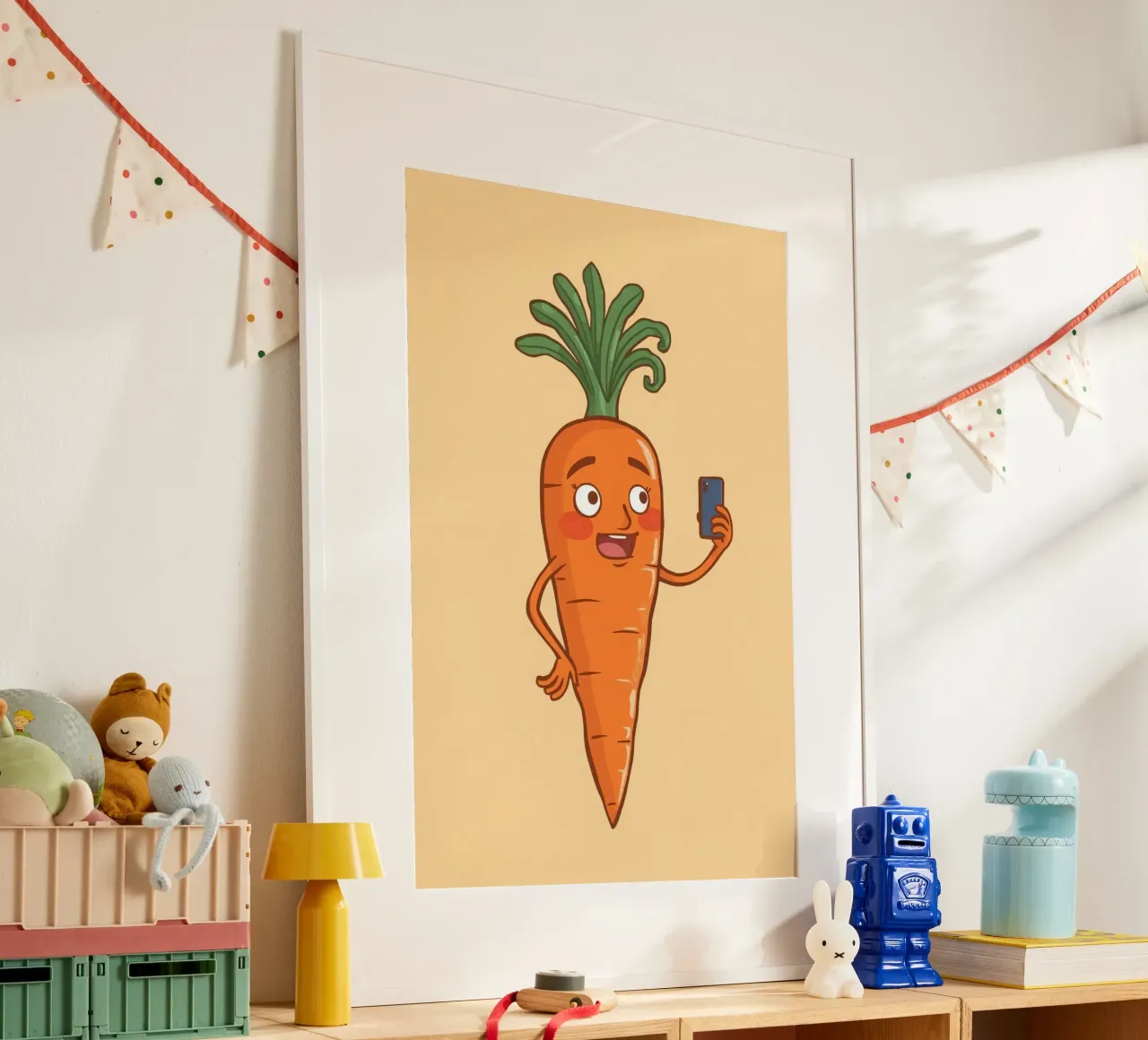Carota Insta poster con telaio in plastica da DesignDoodle
